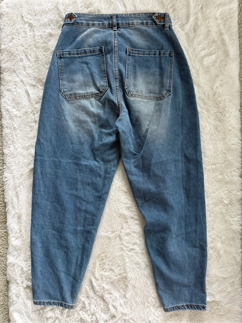 American Bazi High Rise Barrel Ankle Jeans